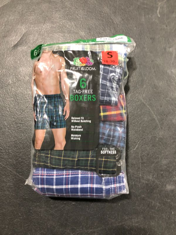 Photo 2 of FRUIT of the LOOM Woven Tag Free Boxers 6-Pack Mens Size Small (28-30) Under
