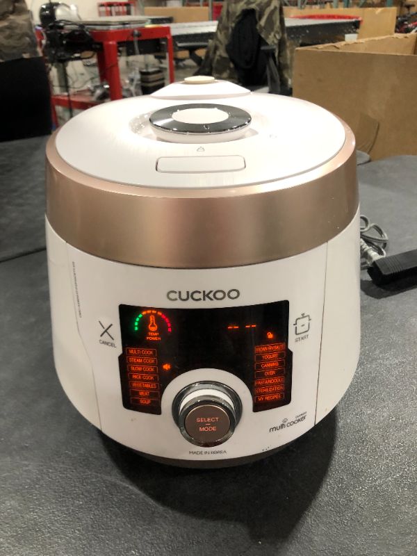 Photo 2 of Cuckoo Multi Pressure Cooker, CMC-ASB501F, A50 Premium Series 8 in 1 (Pressure, Slow, Rice Cooker, Browning Fry, Steamer, Warmer, Yogurt, Soup Maker)18+ Smart Options, Stainless Steel, 5QT, GOLD/WHITE
