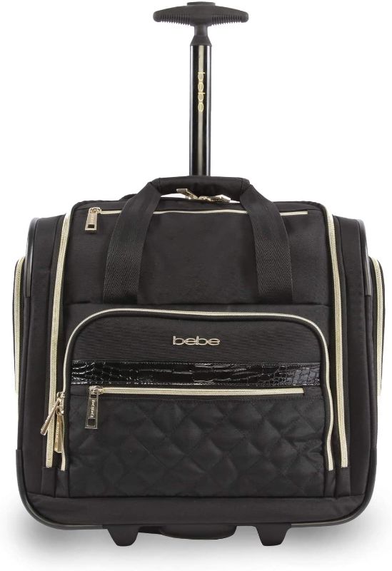 Photo 1 of BEBE Women's Leena-Wheeled Under The Seat Carry On Bag, Black, One Size
