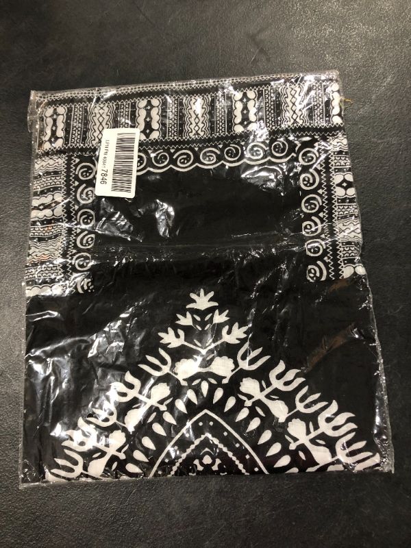 Photo 2 of Black Traditional African Print Unisex Dashiki Shirt size 5xl
