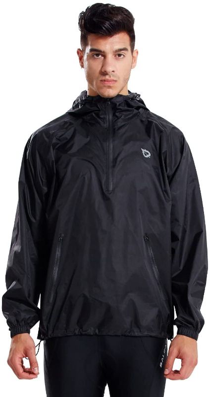 Photo 1 of BALEAF Men's Light Running Hiking Rain Jacket Waterproof with Hood Windbreaker Pullover Coats Hoodie Packable size XL

