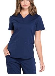 Photo 1 of CHEROKEE Workwear Professionals Women Scrubs Top V-Neck WW665, XXS, Navy
