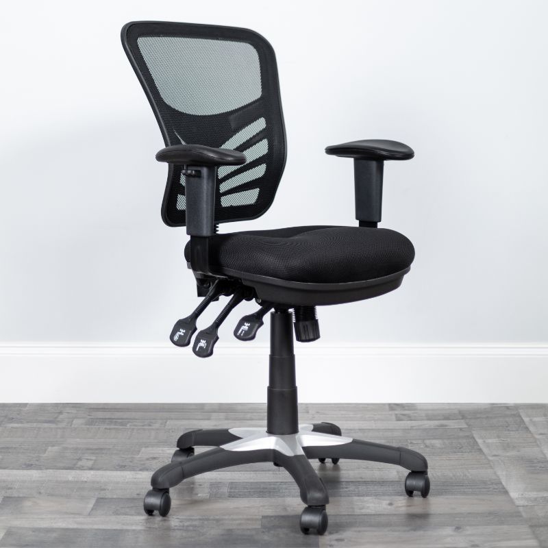 Photo 1 of Flash Furniture Mid-Back Mesh Office Chair in Black
