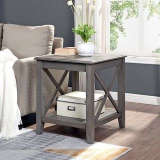 Photo 1 of FirsTime Ashbrook Farmhouse End Table, Gray
