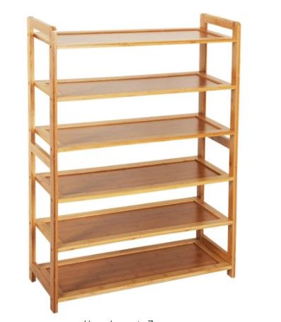 Photo 1 of 4.7 H 20-Pair Wood Bamboo Shoe Rack
