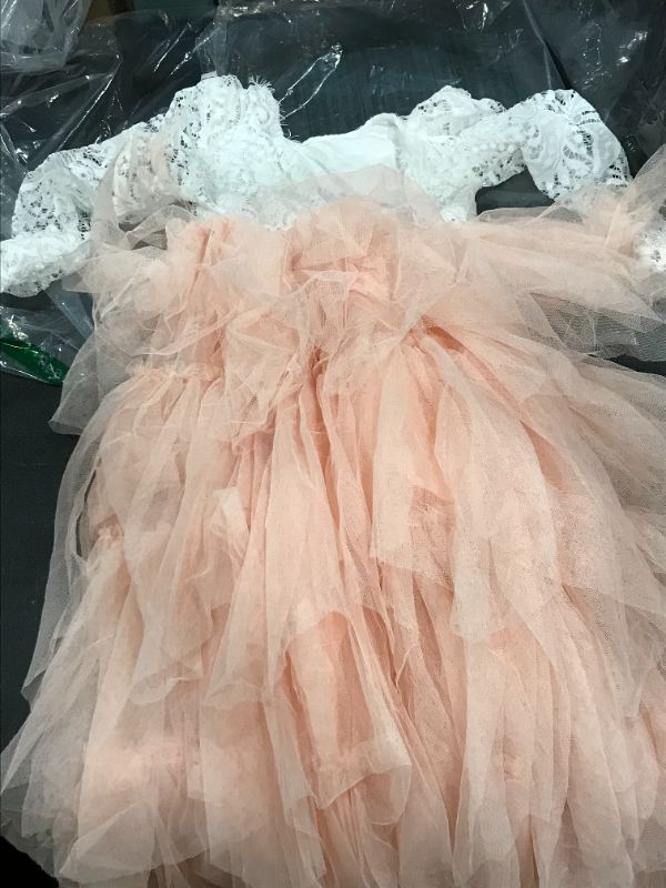 Photo 2 of 
cheap Casual Dresses-Kids Little Girls&#039; Dress Color Block Swing Dress Special Occasion Backless Mesh Lace Blushing Pink White Maxi Long Sleeve Long Sweet Dresses Children&#039;s Day All Seasons Regular Fit 4-12 Years
cheap Casual Dresses-Kids Little