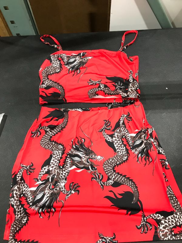 Photo 2 of Dragon Print Oriental Mini Skirt Se