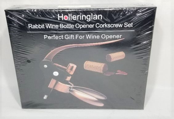Photo 2 of 2pk Wine bottle opener corkscrew set, with aluminum cutter, wine stopper and extra spiral, BRONZE
