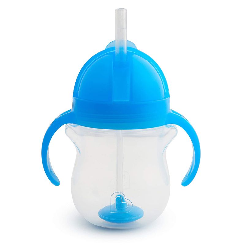 Photo 1 of Munchkin Any Angle Click Lock Weighted Straw Trainer Cup, Blue, 7 Oz
