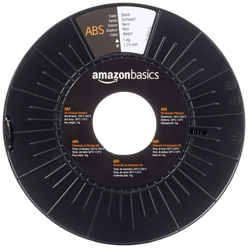Photo 1 of Amazon Basics ABS 3D Printer Filament, 1.75mm, Black, 1 kg Spool
