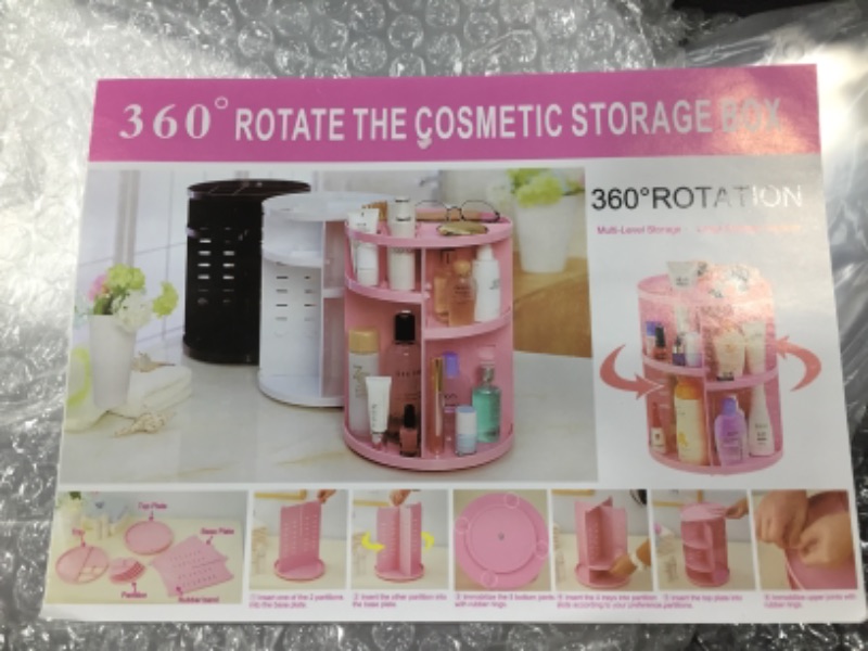 Photo 1 of 360 degree rotation cosmetic storage box, CLEAR