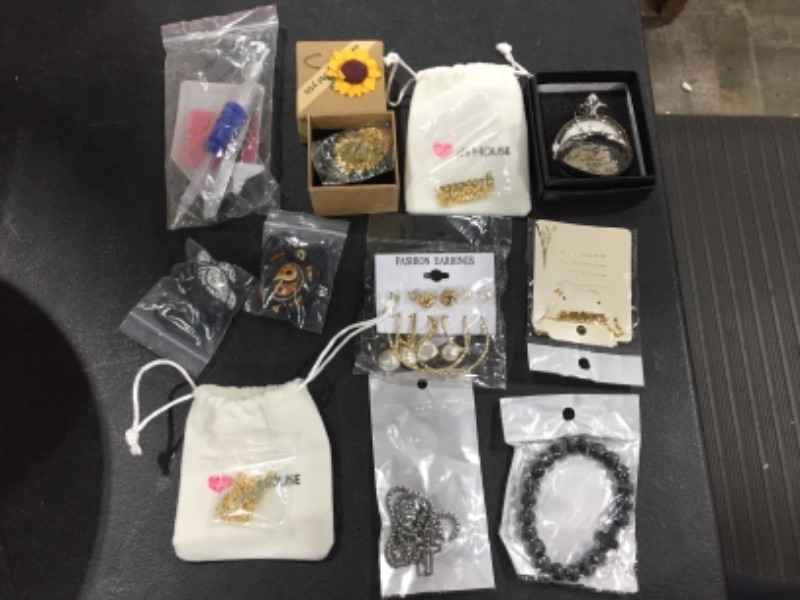 Photo 1 of Box lot - assorted jewelry items 