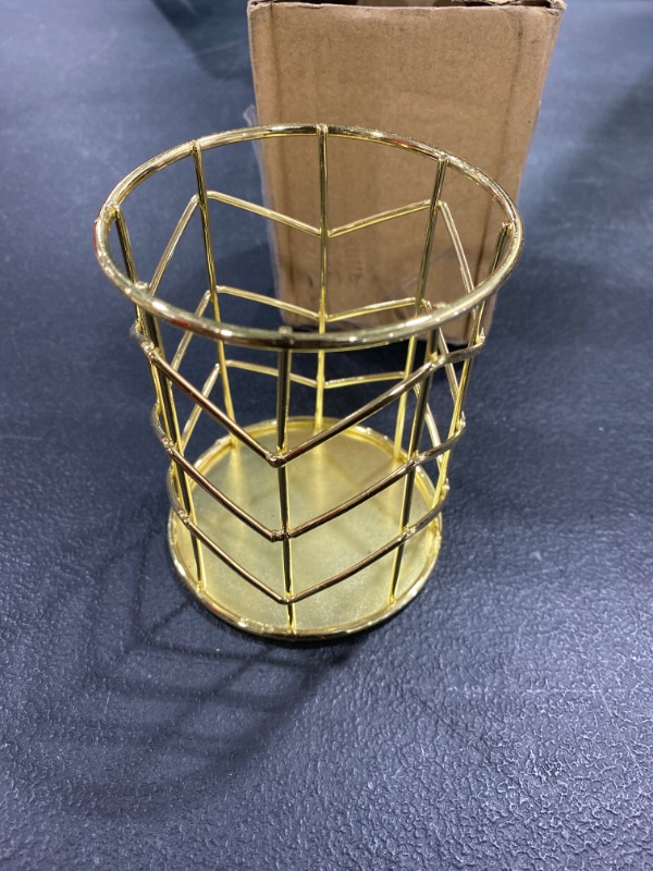 Photo 1 of Golden pen and supplies holder, 4in H, 3in Diameter 