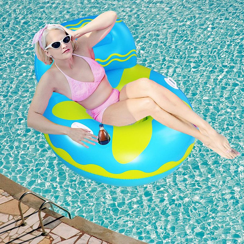 Photo 1 of Hulsin Pool Floats, Inflatable Pool Float, Pool Lounge Chair, Pool Lounger, Swimming Pool Floaties and Raft for Adults
