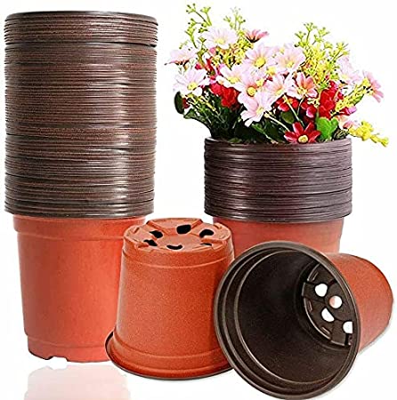 Photo 1 of 100PC, red plastic growers pot