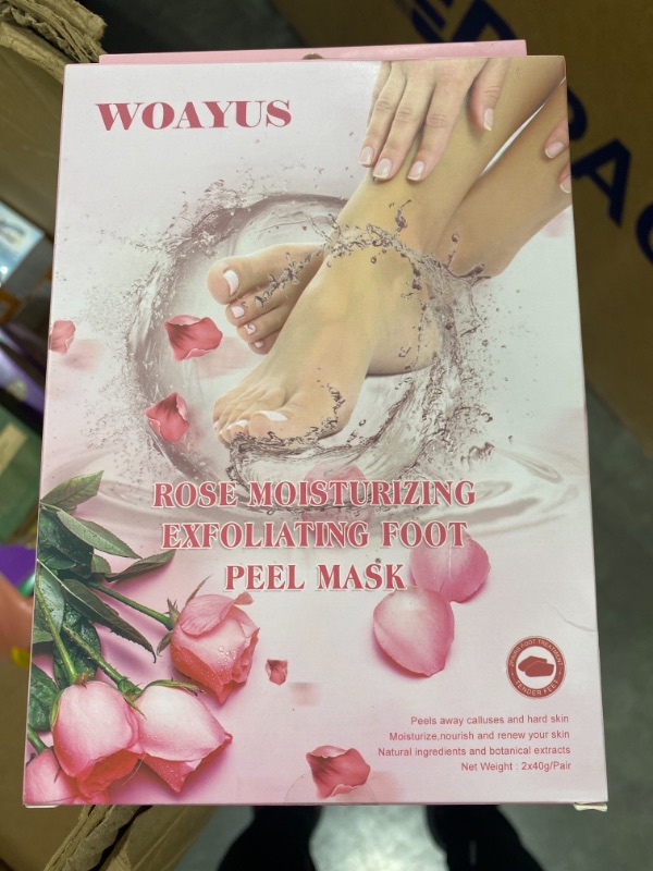 Photo 1 of 2 Pairs Foot Peel Mask Exfoliant for Soft Feet in 1-2 Weeks, Exfoliating Booties for Peeling Off Calluses & Dead Skin, For Men & Women rose