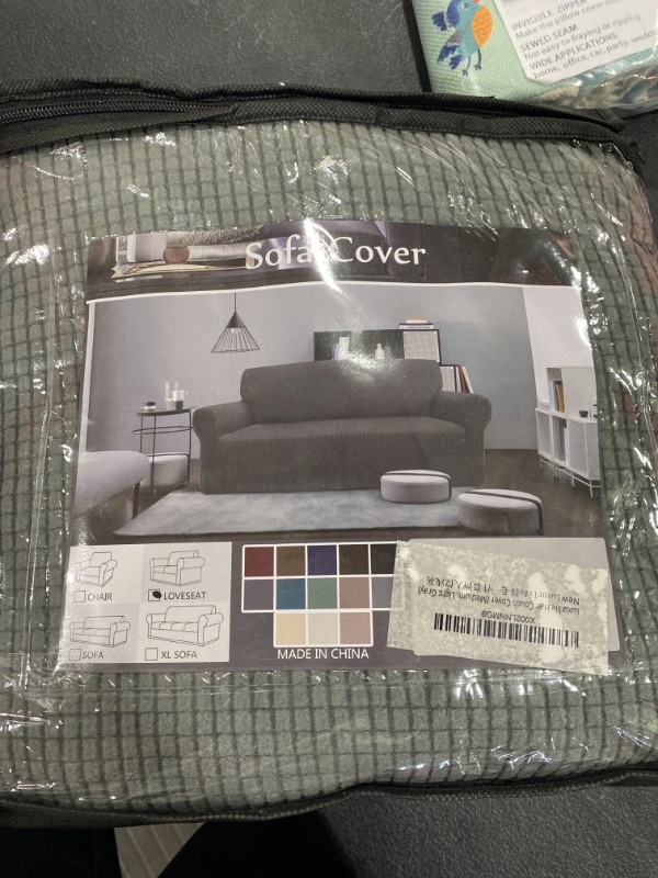 Photo 2 of Easy-Going Stretch Sofa Slipcover 1-Piece Couch Sofa Cover Furniture Protector Soft with Elastic Bottom for Kids, Spandex Jacquard Fabric Small Checks(Sofa,Dark Gray)
