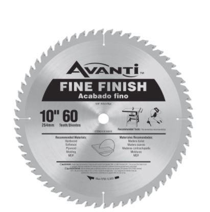 Photo 1 of 10 in. x 60-Tooth Fine Finish Circular Saw Blade
