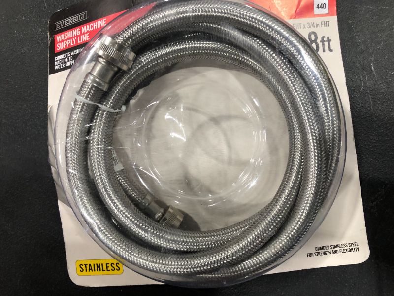 Photo 2 of 3/4 in. x 3/4 in. x 96 in. Stainless Steel Washing Machine Hose