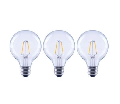 Photo 1 of 25-Watt Equivalent G25 Dimmable Globe Clear Glass Filament LED Vintage Edison Light Bulb Daylight (12-Pack)