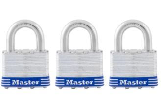 Photo 1 of 2in (51mm) Wide Laminated Steel Pin Tumbler Padlock; 3 pack
