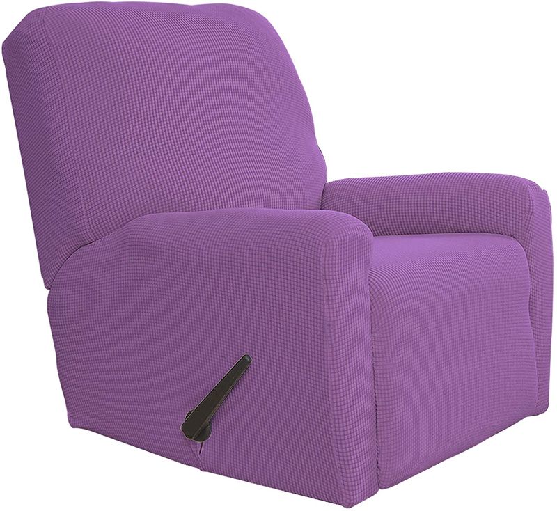 Photo 1 of Easy-Going Thickened Recliner Stretch Slipcover, Sofa Cover, Furniture Protector with Elastic Bottom, 4 Pieces Couch Shield, Sturdy Fabric Slipcover for Kids Children (Recliner PURPLE)
