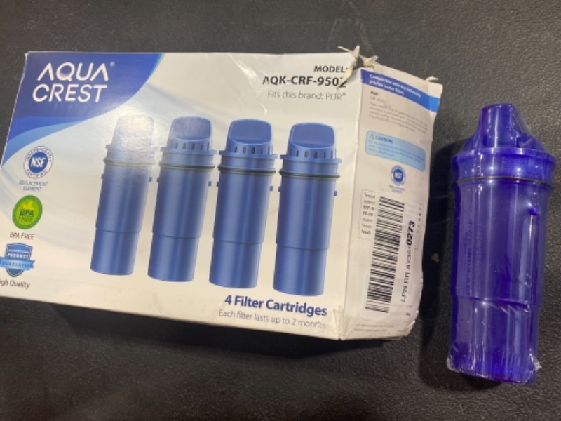 Photo 2 of AQUA CREST AQK-CRF-950Z NSF Certified Pitcher Water Filter, Replacement for Pur CRF950Z, DS-1800Z, PPT700W, PPF951K, CR-1100C, CR-6000C, PPT711W, PPT711, PPT710W and More Pur Pitchers (Pack of 4)
