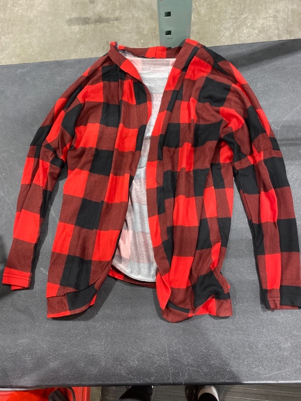 Photo 1 of Size S, womens red plaid cardigan 