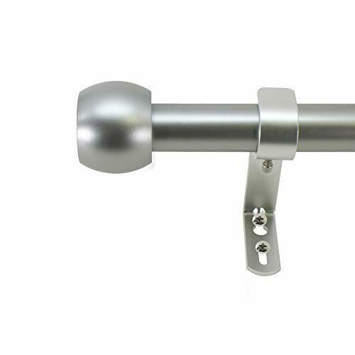 Photo 1 of Decopolitan Knob Curtain Rod Set 36 to 72 Inches Silver
