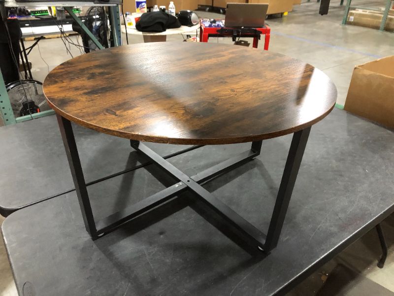 Photo 2 of 36 inch brown particle board tables