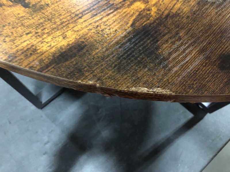 Photo 1 of 36 inch brown particle board tables