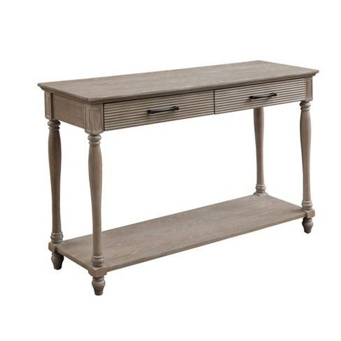 Photo 1 of Ariolo Sofa Table Antique White - Acme Furniture
