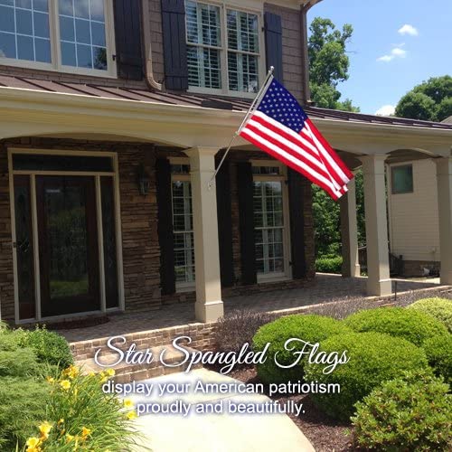 Photo 1 of American Flag 3x5 - 100% Made In USA using Tough, Long Lasting Nylon Built for Outdoor Use, Featuring Embroidered Stars and Sewn Stripes plus Superior Quadruple Stitching on Fly End