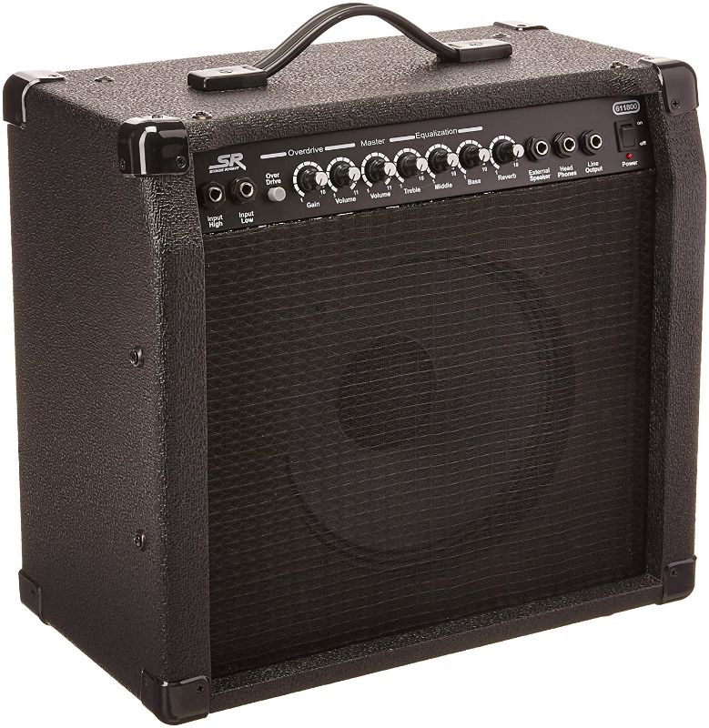 Photo 1 of Monoprice 40-Watt 1x10 Guitar Combo Amplifier - Black with Spring Reverb, 10 inch 4-ohm Speaker, High & Low Inputs, Headphone Output for Electric Guitars