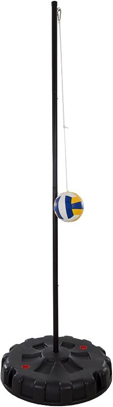 Photo 1 of Hey! Play! Portable Tetherball Complete Outdoor Game Set with Base, Ball, Pump, Cord & Stakes - Family Game for Kids and Adults