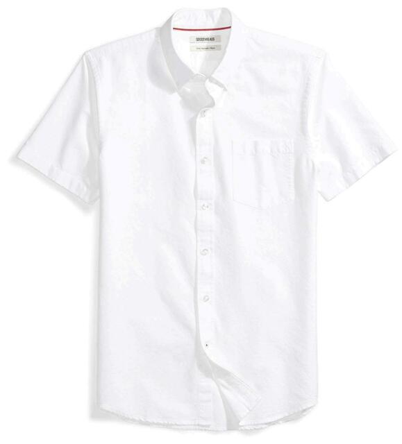 Photo 1 of Goodthreads Men's Slim-fit Short-sleeve Solid Oxford Shirt White Size Large