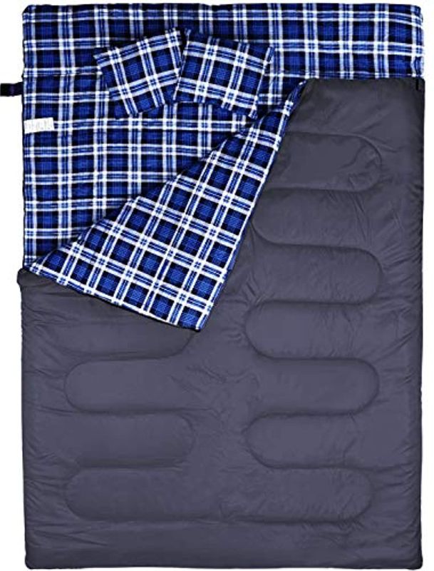 Photo 1 of BESTEAM Cotton Flannel Double Sleeping Bag for Backpacking, Hiking, Camping, Cold Weather 
