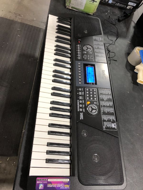 Photo 2 of RockJam 61 Key Keyboard Piano With LCD Display Kit, Keyboard Stand, Piano Bench, Headphones, Simply Piano App & Keynote Stickers
