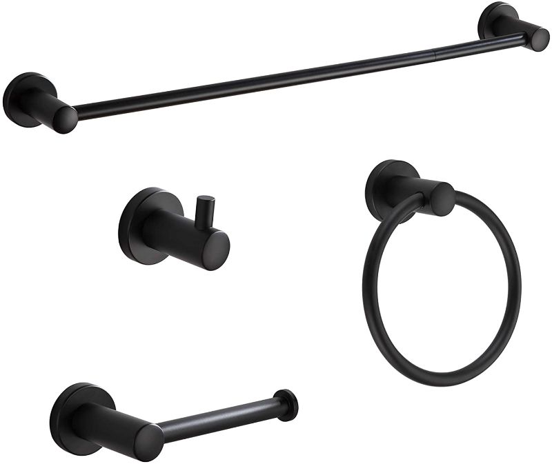 Photo 1 of  Bathroom Accessory Set Adjustable Expandable 4-Piece Matte Black Bathroom Hardware Set