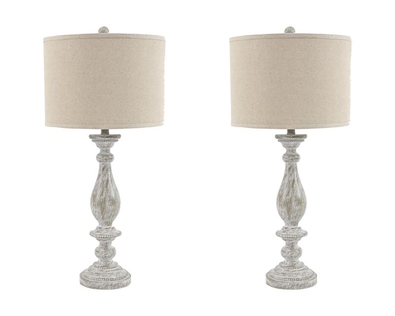 Photo 1 of Bernadate Whitewash 31 Inch Table Lamps - Set of 2
