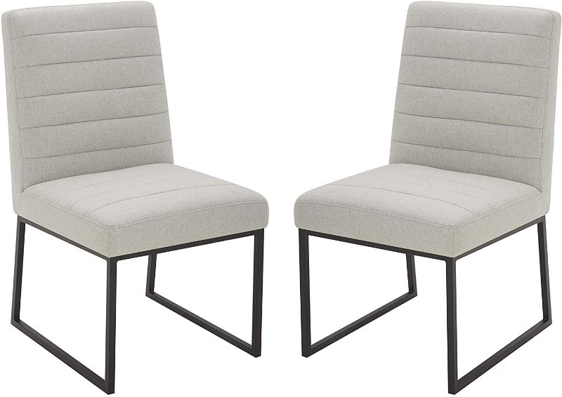 Photo 1 of Amazon Brand – Rivet Decatur Modern Upholstered Dining Chair, Set of 2, 21"W, Silver Grey
