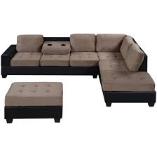 Photo 1 of BOX 4 OF 4 ONLY INCOMPLETE SET Convertible Sectional Sofa With Reversible Chaise, L Shaped Couch Set With Storage Ottoman And Two Cup Holders For Living Room
