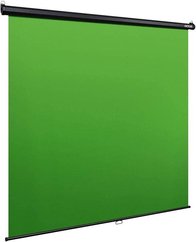 Photo 1 of Octus Wide-Angle Green Screen - 82 Inches Wide - Wall-Mounted, Pull Down Backdrop, Chroma Key Panel for Background Removal, Premium Wrinkle-Resistant Fabric | Live Gaming, Streaming, Zoom Vid
