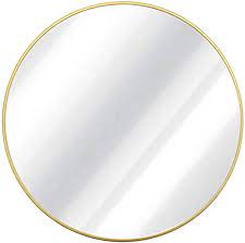 Photo 1 of 39 inch Large Wall Metal Frame Round Mirror for Washrooms, Living Rooms, Gold Frame