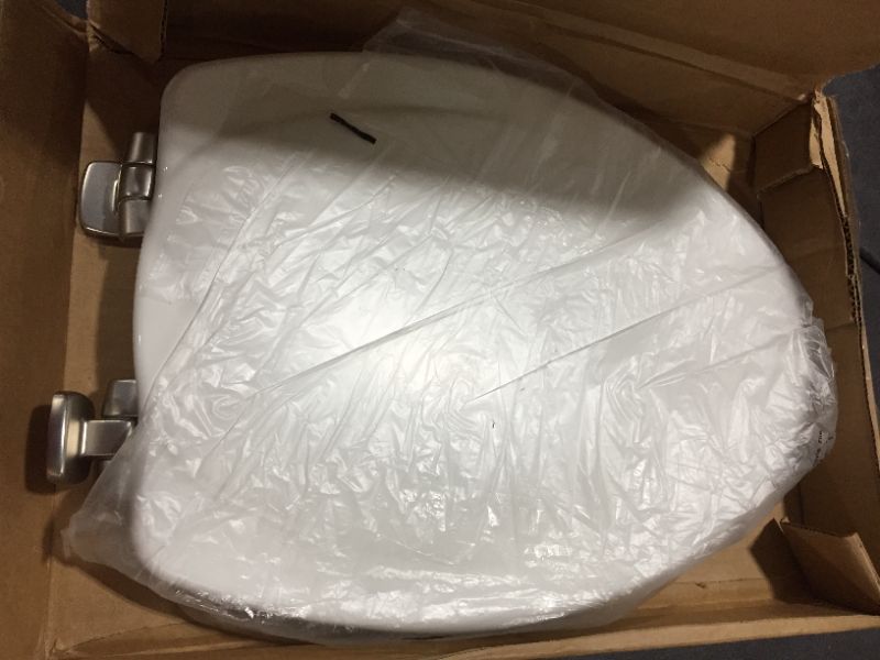 Photo 2 of Mayfair Slow Close Elongated White Molded Wood Toilet Seat