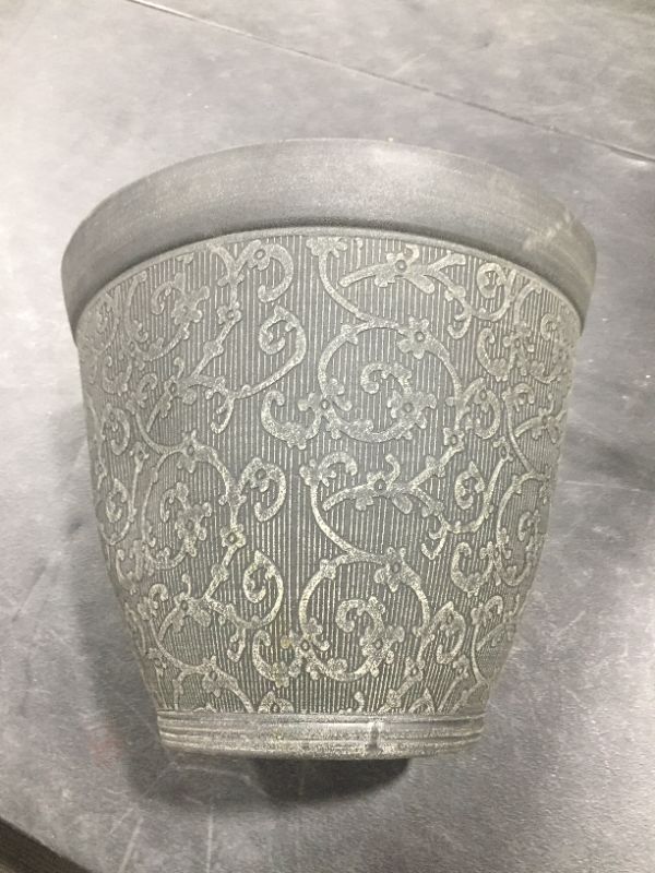 Photo 2 of 13 in. Chalk Plastic Florence Planter