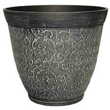 Photo 1 of 13 in. Chalk Plastic Florence Planter