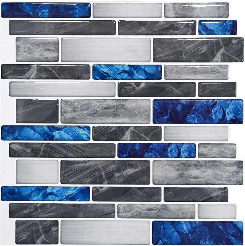 Photo 1 of Art3d 10-Sheet Premium Self-Adhesive Kitchen Backsplash Tiles in Marble, 12"X12"