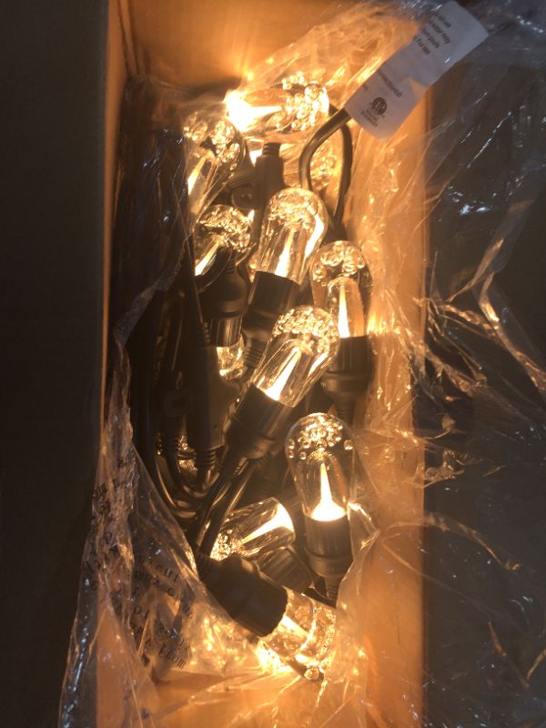 Photo 3 of 24-Bulb 48 ft. Vintage Cafe Integrated LED String Lights, Black