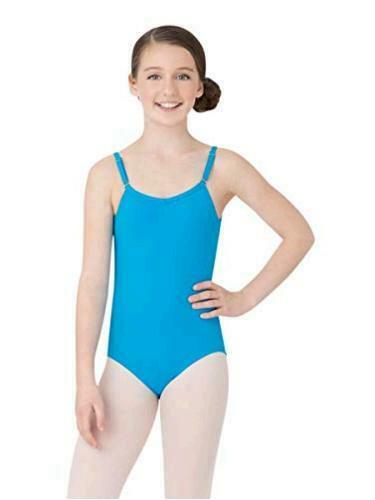 Photo 1 of Capezio Girls' Big Camisole Leotard w/Adjustable, Turquoise, Size Medium 
